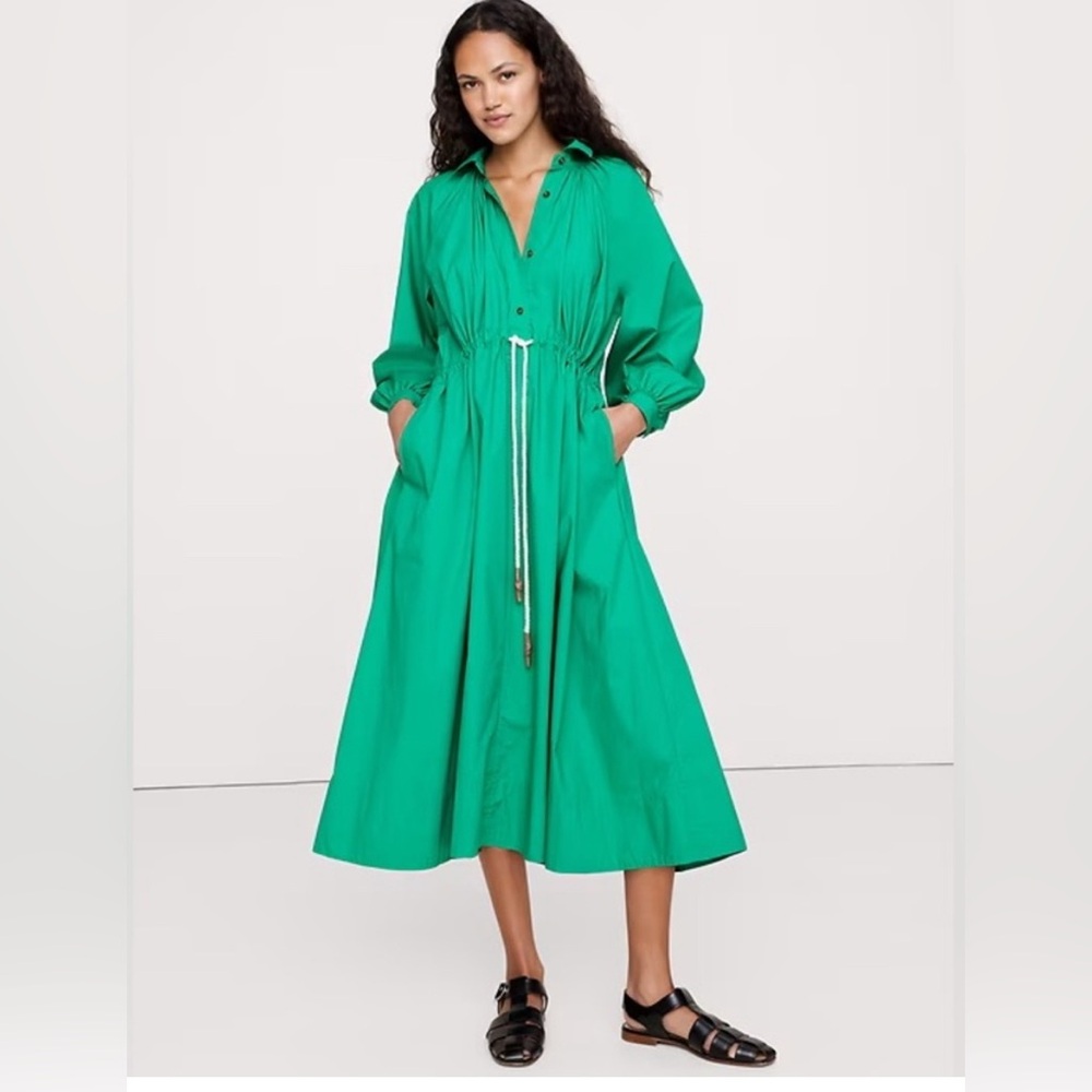 NWT Banana Republic Cotton Poplin Midi Shirtdress Size XL/ XXL